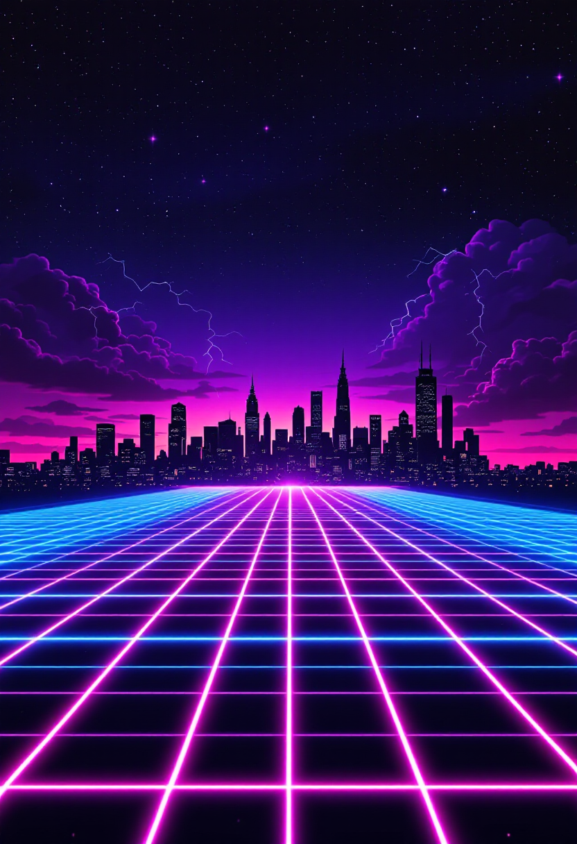 Neon synthwave style poster